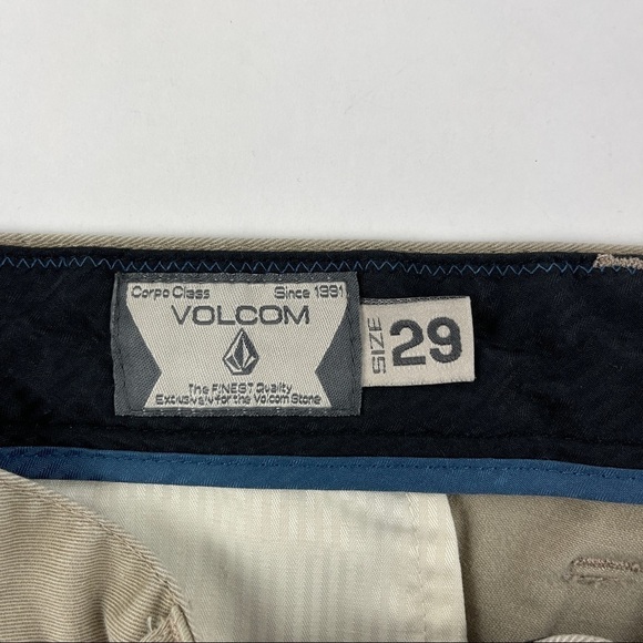 Volcom Chino Pants Boys 29 Khaki Flat Front - Picture 2 of 11